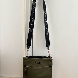 Kate Spade Olive Messenger Bag with Black Strap